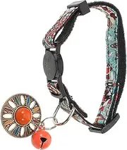 Hohopeti Retro Pet Collar for Cats and Puppies with Bell and Wear Resistant Decorative Style for Pet Fashion Parties and Birthdays