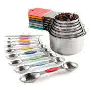 16Pc Magnetic Stainless Steel Measuring Cups&Spoons Set, 7 Heavy Duty Cups7253