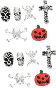 54pcs Halloween Nail Art Diamond Stickers Nail Diamonds Rhinestones Nail Rhinestones Gems for Nails Nail Decor Exquisite Nail Skull Ornaments Creative Nail Decors Alloy
