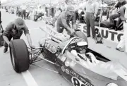 Indianapolis 500 Qualifying Jim Clark in car during time trials at- Old Photo