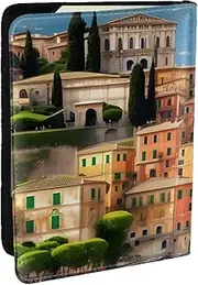 [JEJEA] Beautiful Italy Print Travel Organizer Credit Cards Case Passport BookPassport Holder Cover Wallet forTraveling,, Black, One Size