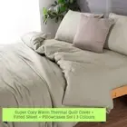 4pc Thermal Warm Micro Flannel Quilt Cover & Sheet Set | Polar Fleece Style Set