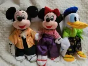 2000 Disney Japan Kimono Mickey Mouse Minnie Donald Duck Plush Bean Bag Beanies