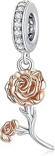 [DOYIS] Birthday Gifts for Women Carnation Charms Fit for Pandora Charms Bracelets 925 Sterling Silver Rose Gold Flower Pendant Charms Bead,Christmas Jewelry Gifts for Women Mom