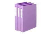 3x Colour Hide A4 Ring Folder Binder Personal Organiser File PE 25mm 2D Purple