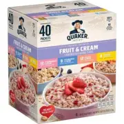 Quaker Instant Oatmeal Fruit and Cream Variety Pack (40 Count)