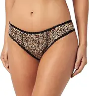 [Haute pression] Women's Camellia Brazilian Panties Leopard with Elastic Lace Waist and Thighs, Urinary Leakage T38 Underwear, UK 10, Leopard, 38