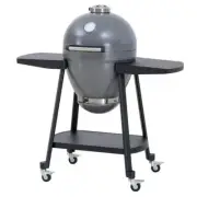 Sunjoy Egg-Shaped Charcoal Grill 20" Portable Stainless Steel W/ Pizza Plate