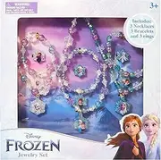 LUV HER Frozen Girls Jewelry Set - Dress up 9 Piece Toy Jewelry Box Set with Bead Necklace, Bracelet and Ring - Play Accessories - Ages 3+, One Size, Plastic, No Gemstone