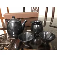 在飛比找蝦皮購物優惠-黑陶瓷茶具組 茶壺組 全新未用過 中華開發金股東會紀念品