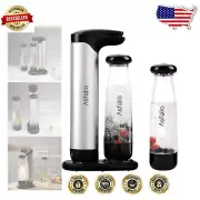 Stainless Steel Sparkling Water Maker - Hand-Powered with Easy Cleaning