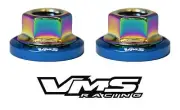 6 VMS RACING STRUT TOWER DRESS UP BLUE WASHERS & NEOCHROME NUTS FOR HONDA (for: Honda Civic)