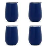 4x Annabel Trends 295ml Stainless Steel Wine Tumbler Double Walled Drink Cup NVY