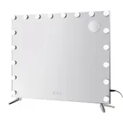 TOOLKISS 80x65cm Embellir Makeup Mirror Hollywood Vanity with LED Light & Silver Legs – 18 LED Bulbs, 3 Color Temperatures, Touch Control, 5X Magnifying, Free Standing or Wall Mounted