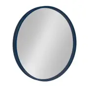 Travis Round Wood Wall Mirror 21.6 Diameter Navy Blue Modern Wall Decor
