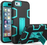 iPhone 6s Plus Case,iPhone 6 Plus Case,Kickstand Case for iPhone 6s Plus, Anti-Scratch Anti-Fingerprint Heavy Duty Protection Shockproof Rugged Cover for 5.5inch iPhone 6s Plus-Blue
