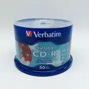 Verbatim CD-R 700Mb 52X Speed 80Min 50 Pack Printable CD Disc BRAND NEW