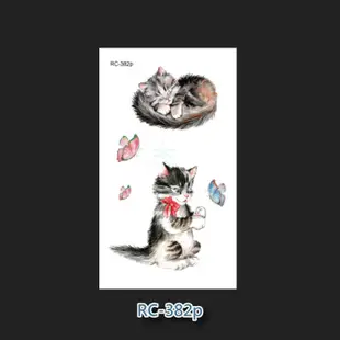 Chis Store FN【彩色個性刺青貼紙】韓國 男女 性感 可愛 小狗 小清新 貓咪 貴賓狗 老虎 防水紋身貼紙