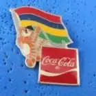 1988 Coca Cola Ltd Edition Flag Pin - Mauritius
