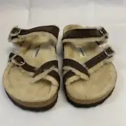Birkenstock New with Box Mayari Shearling Brown Oiled Leather Reg - Select Size