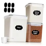 Flour Sugar Storage Containers Set of 3 (5.2L/166oz) (2.5L/78oz*2), Large