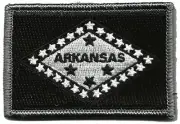 VELCRO® BRAND Fastener Morale HOOK PATCH Hook State Arkansas Black 3x2"