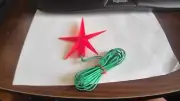 Red Electric Wired Star For Ceramic Christmas Tree 3" Tall