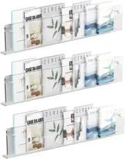 3 Pack Magazine Holder Brochure Holder Wall Mount,Hanging Bookshelf Magazine Rac