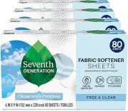 Seventh Generation Dryer Sheets Fabric Softener Free & Clear Fragrance