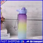 Outdoor Water Bottle with Straw BPA Free Gradient Drinking Cup (Purple) AU