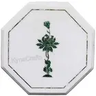 Marble Corner Table Top Malachite Stone Inlay Work Coffee Table for Restaurant