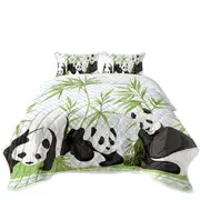 Cute Little Pandas and Bamboo Coverlet