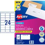 Avery 24UP Laser Address Labels with Sure Feed 120 Sheets