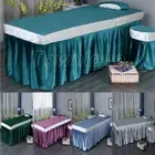 Beauty Massage Bed Cover Velvet Table Skirt Valance Sheet SPA with Face Hole