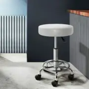 Round Seat Salon Stool PU Leather Adjustable Height Barber Hairdressing Chair