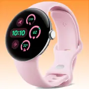 Google Pixel Watch Series 3 (41mm, Polished Silver Aluminum Case / Rose Quartz Active Band) - Brand New