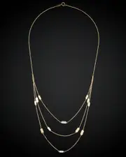 14K Italian Gold Tri-Tone 3-Layer Necklace