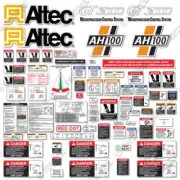 Fits Altec AH100 Decal Kit Bucket Truck - Warning Stickers - 3M Vinyl!