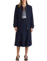 [David Lawrence] Saltzburg Felted Wool Coat in Caviar Blue