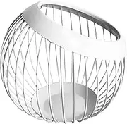 VANRA Metal Wire Fruit Bowl Sturdy Fruit Basket Fruit Holder Snack Storage Decorative Centerpiece Bowl for Modern Kitchen, Countertop, Living Room (White)