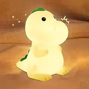 Kids Night Light Cute Squishy Dinosaur Nightlight for Kids Room 7 Color Changing Children Bedside Silicone Light Lamp Portable Rechargeable Touch Dimmable Baby Night Light Dinosaur Lamp for Boys Girls