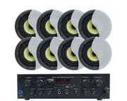Bluetooth Amplifier + 8x8" Indoor Ceiling Speaker Package Cafe 174C+4xLGC83