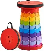 Canbe Portable Stool Retractable Chair Folding Telescoping Seat Camping Fishing Chair (Rainbow)