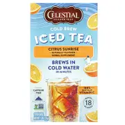 Celestial Seasonings, Cold Brew Iced Tea, Citrus Sunrise, Caffeine Free, 18 Tea Bags, 1.2 oz (35 g)