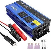 Lnboc 1000W Power Inverter for Car DC 12V to 110V AC Car Converter Plus 2 AC Outlets and 2USB Charging Port Modified Wave with Digital Display for Tablets, Laptop and Smartphones
