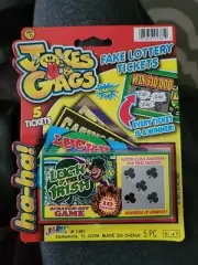jokes and gags fake lottery tickets 5 Tickets Jaru ha-ha! New in Pkg.