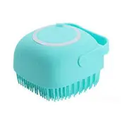 Dog Bath Brush, Pet Shampoo Dispenser, Soft Silicone Brush Rubber Bristle For Dogs And Cats Shower Grooming