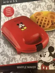 DISNEY Mickey Mouse Mini Belgian Waffle Maker New in Box Red