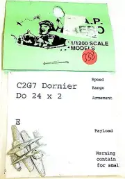 2 Aeroplane C2G7 Dornier Do 24 Cap Aero for Ship Model 1:1200 SHP338 Å √