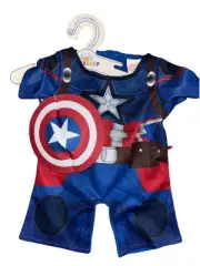 NWT Build-a-Bear Marvel Captain America Costume & Shield Teddy Bear Outfit Hero
